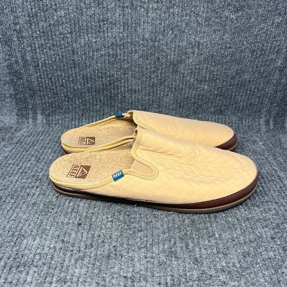 REEF Cushion Homey Tan Slippers Slip Ons Cork Insole Sandals Mules Mens Sz 13 - Picture 1 of 6